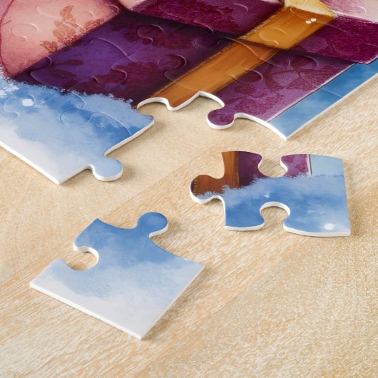 Cute Kitten Under Christmas Tree Puzzle (Seite)