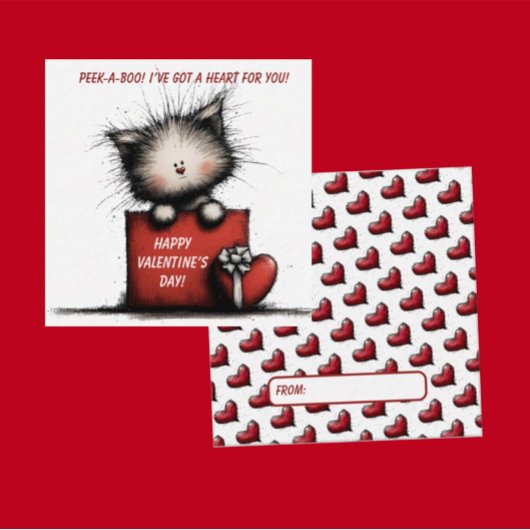 Cute Kitten Valentine Card Mitteilungskarte