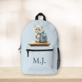 Cute Kitten with Backpack Custom Monogram Backpack Bedruckter Rucksack