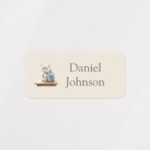 Cute Kitten with Backpack Neutral Clothes Etiketten (Design 1)