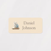 Cute Kitten with Backpack Neutral Clothes Etiketten (Design 2)