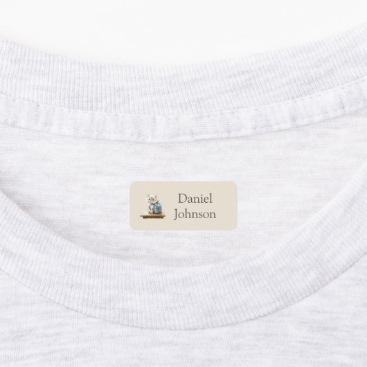 Cute Kitten with Backpack Neutral Clothes Etiketten (Befestigt)