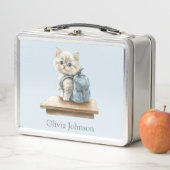 Cute Kitten with Backpack Personalized Metall Brotdose (Beispiel)