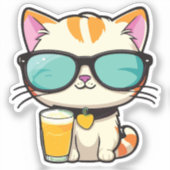 cute kitten with soda aufkleber (Vorderseite)