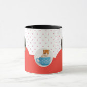 Cute Kittens and Red Hearts Pattern Personalized  Tasse (Zentrum)