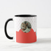 Cute Kittens and Red Hearts Pattern Personalized  Tasse (Links)