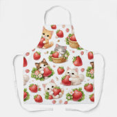 Cute Kittens and Strawberries Kitchen Apron Schürze (Vorderseite)