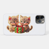 **Cute Kittens Fighting Over a Gift – Funny Christ Case-Mate iPhone Hülle (Rückseite (Horizontal))