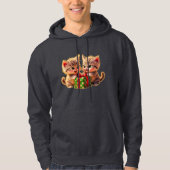 **Cute Kittens Fighting Over a Gift – Funny Christ Hoodie (Vorderseite)