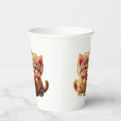 **Cute Kittens Fighting Over a Gift – Funny Christ Pappbecher (Rechts)