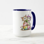 Cute Kittens Holding Pastel Heart Gift Art Tasse (VorderseiteRechts)