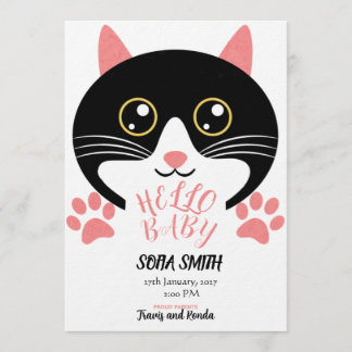 Cute Kitty Baby Arrival Announcement Einladung