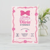 Cute Kitty Birthday Invitation, Editable Kitty Bir Einladung (Stehend Vorderseite)