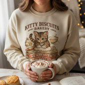 Cute Kitty Biscuits Bakery "We Knead 'Em" Pun T-Shirt