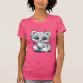 Cute Kitty Cat Illustration -Minimalistic T-Shirt (Vorderseite)