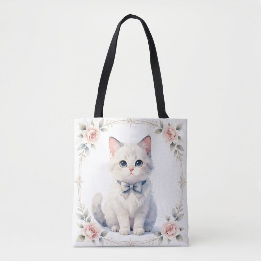 cute kitty cat tote bag tasche (Vorderseite)