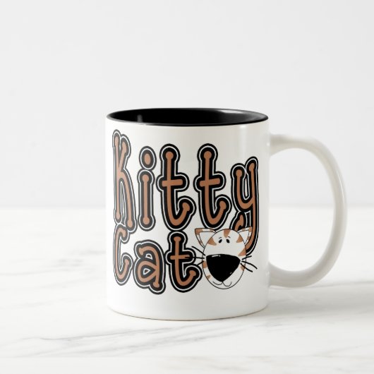 Cute Kitty Cat Zweifarbige Tasse (Rechts)