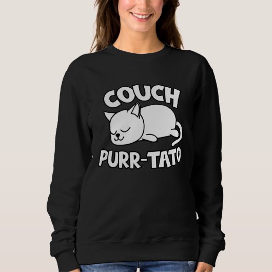 Cute kitty couch potatos  cat couch purr tato sweatshirt (Vorderseite)