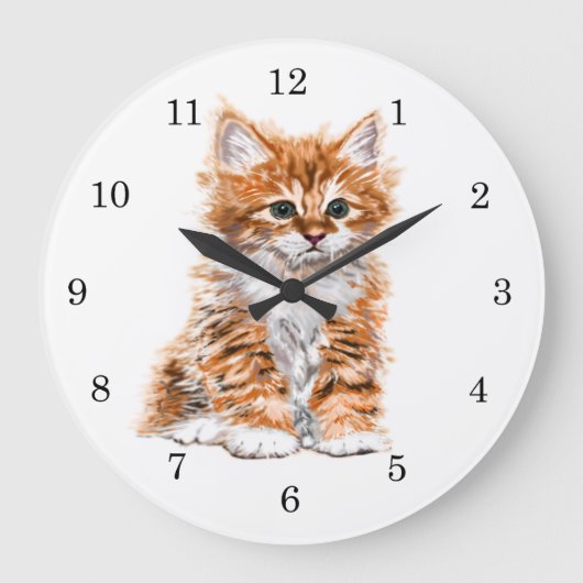 Cute Kitty Große Wanduhr (Vorderseite)