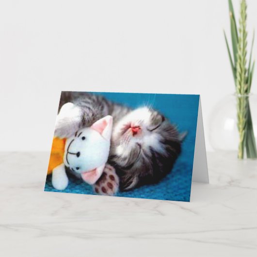 Cute Kitty Miss You Picture Card Karte (Vorderseite)