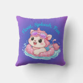 Cute Kitty Swimmer Design Throw Pillow Kissen (Rückseite)