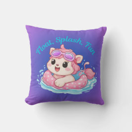 Cute Kitty Swimmer Design Throw Pillow Kissen