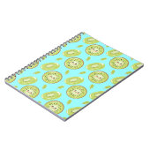 Cute Kiwi Blue Fruit Summer Fresh Kawaii Pattern Notizblock (Linke Seite)