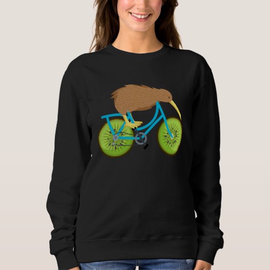 Cute Kiwi On Bicycle Kiwi Cycling Team Biking Cycl Sweatshirt (Vorderseite)