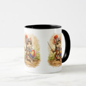 Cute Knight Mouse Coffee Mug – Brave Mouse Tasse (VorderseiteRechts)