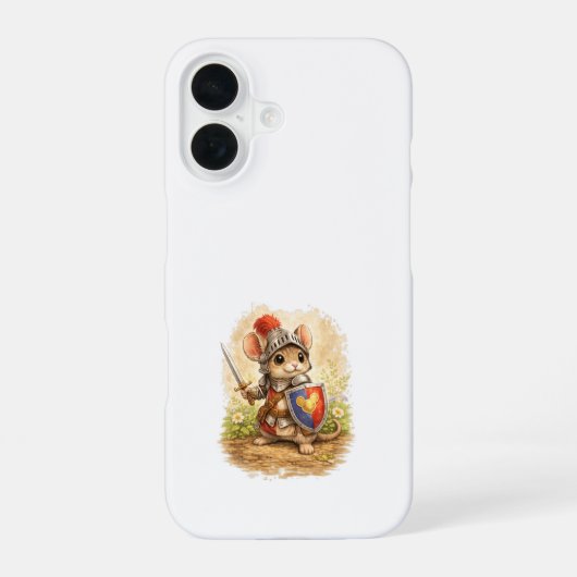 Cute Knight Mouse iPhone 16 Case Kawaii Hülle (Rückseite)