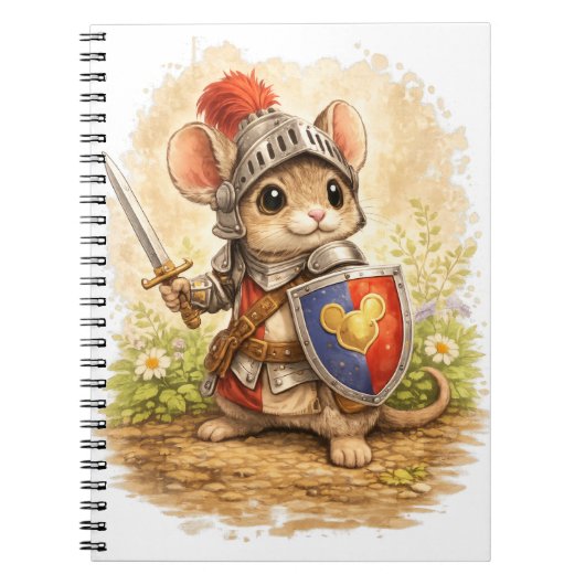 Cute Knight Mouse Spiral Notebook Notizblock (Vorderseite)