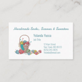 Cute Knitting or Crochet Visitenkarte