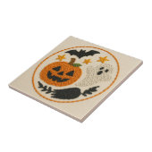 Cute Knitting Pumpkin Halloween Fliese (Seite)