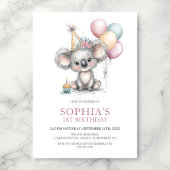 Cute Koala 1st Birthday Party Einladung