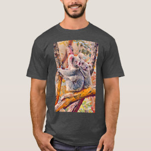Cute Koala Australian Oil Painting Marsupial Koala T-Shirt