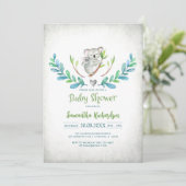 Cute Koala Baby Shower Invitation Einladung (Stehend Vorderseite)