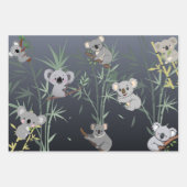 Cute Koala & Bamboo Tree Modern Art Geschenkpapier Set (Vorderseite)