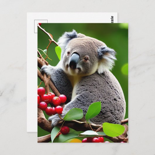 Cute Koala Bear background postcard Postkarte (Vorne/Hinten)