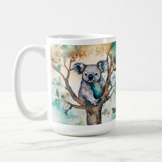 Cute Koala Bear Mug in Tree – Personalize Kaffeetasse (Links)