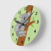 Cute koala bear polka dots nursery wall clock runde wanduhr (Winkel)