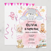 Cute koala Birthday pink Einladung (Vorne/Hinten)