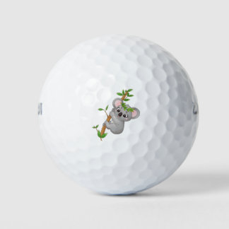 Cute koala climbing tree golfball