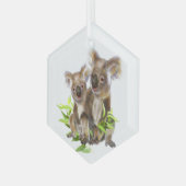 Cute Koala Cute Australian Bears Animal Fun Ornament Aus Glas (Vorderseite Links)