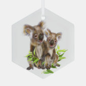 Cute Koala Cute Australian Bears Animal Fun Ornament Aus Glas (Rückseite)