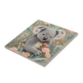 Cute Koala Elegant Pastel Floral Fliese (Seite)