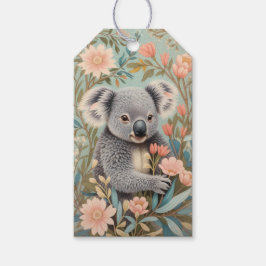 Cute Koala Elegant Pastel Floral Geschenkanhänger