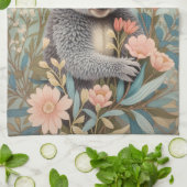 Cute Koala Elegant Pastel Floral Geschirrtuch (Gefaltet)