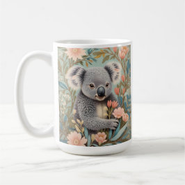 Cute Koala Elegant Pastel Floral Kaffeetasse