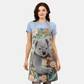 Cute Koala Elegant Pastel Floral Schürze (Getragen)