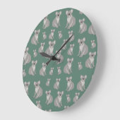 Cute Koala Eucalyptus Green Pattern   Große Wanduhr (Winkel)